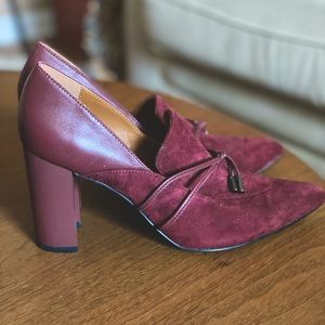 Halston suede/leather heels // burgundy // sz 7.5
